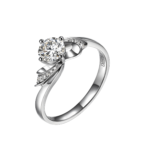 0.50 ct Tektaş Pırlanta Yüzük 18 Ayar Beyaz Altın