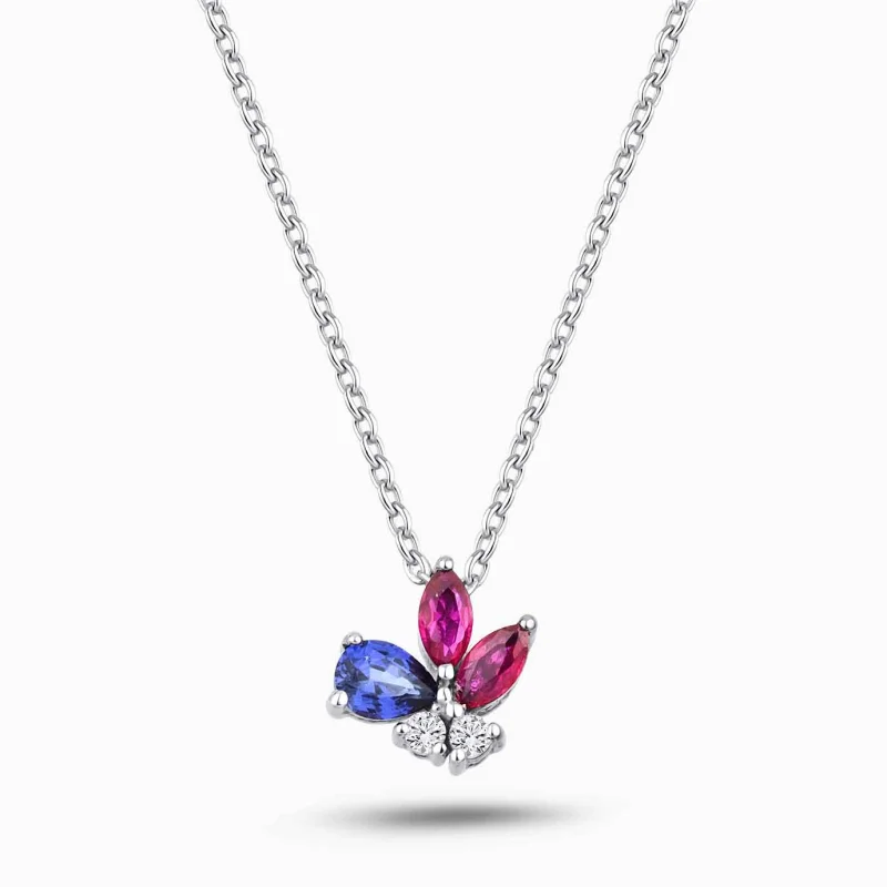 0.43 ct Safir Kolye