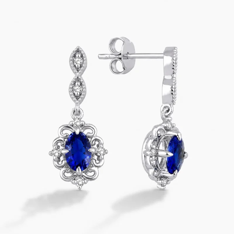 1.09 ct Safir Küpe