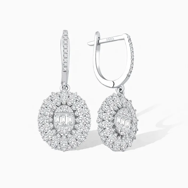 1.32 ct Pırlanta Baget Küpe
