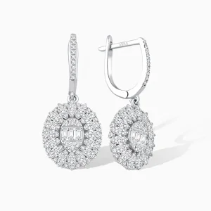 1.32 ct Pırlanta Baget Küpe