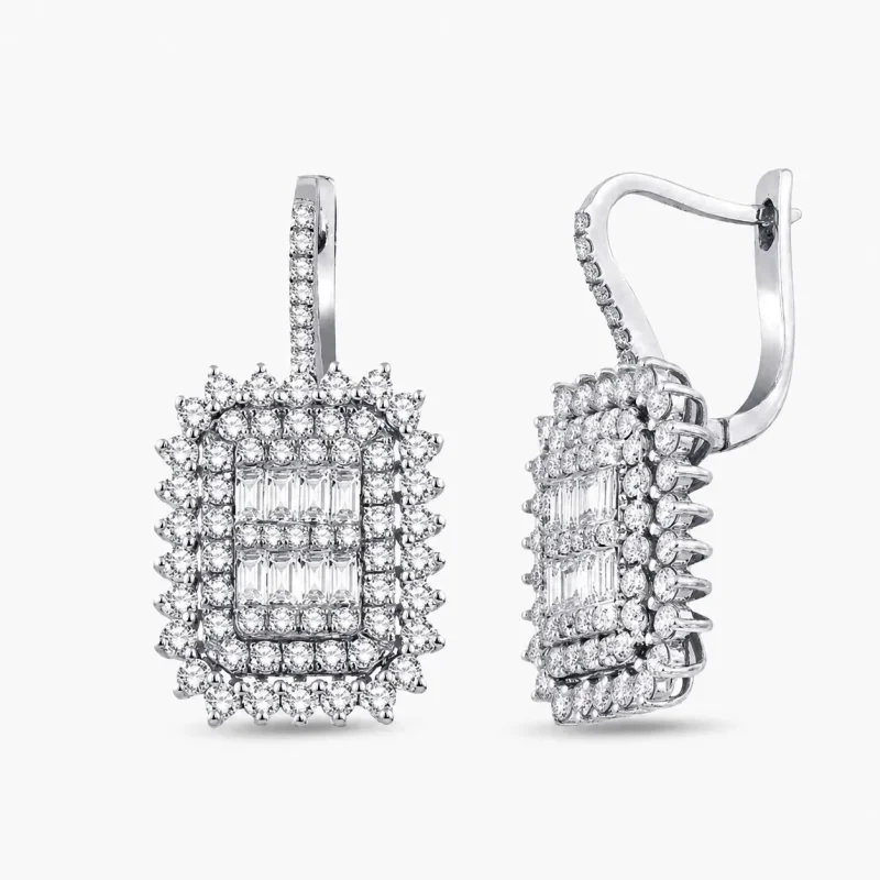 2.07 ct Pırlanta Baget Küpe