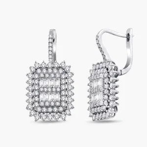 2.07 ct Pırlanta Baget Küpe