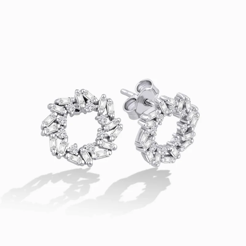 0.64 ct Pırlanta Baget Küpe