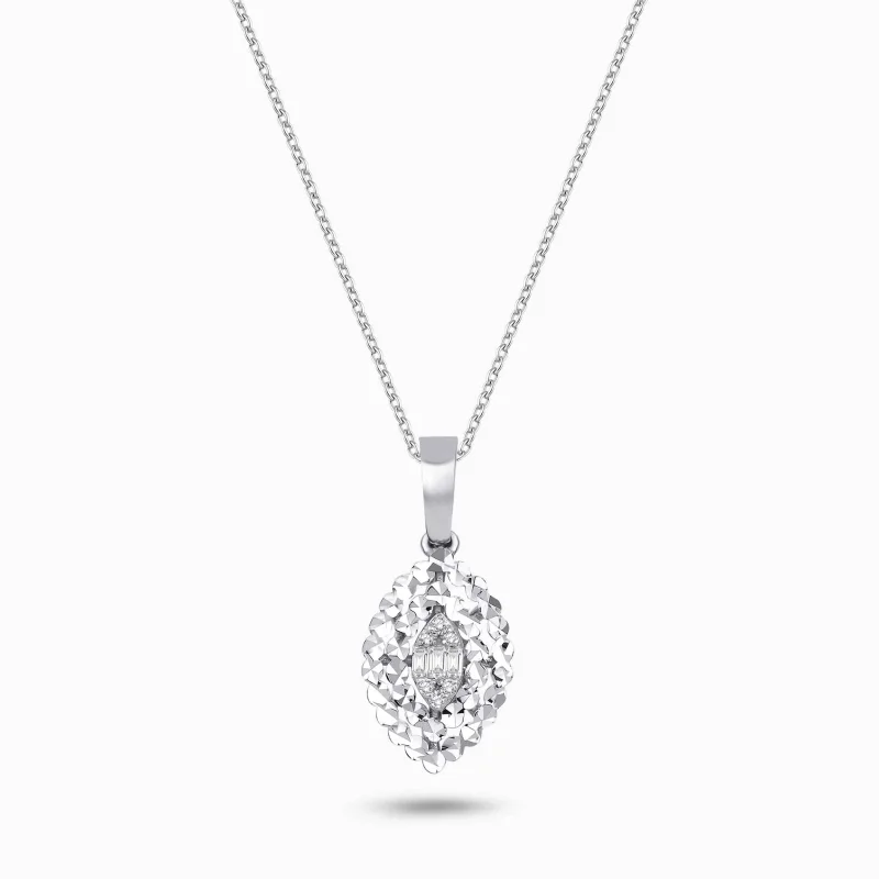 0.08 ct Pırlanta Baget Kolye