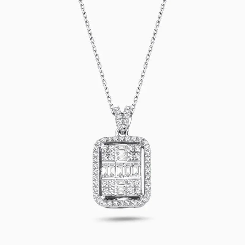 0.89 ct Pırlanta Baget Kolye