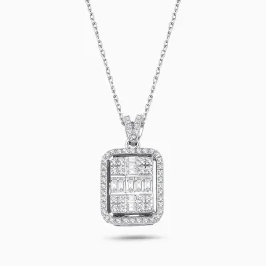 0.89 ct Pırlanta Baget Kolye