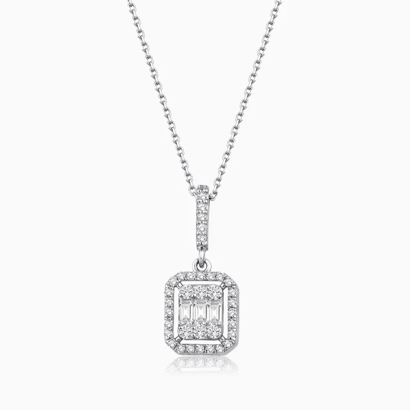 0.32 ct Pırlanta Baget Kolye