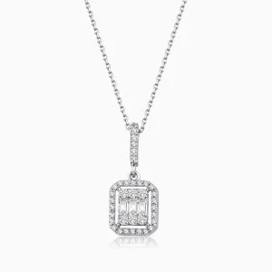 0.32 ct Pırlanta Baget Kolye