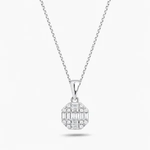 0.21 ct Pırlanta Baget Kolye