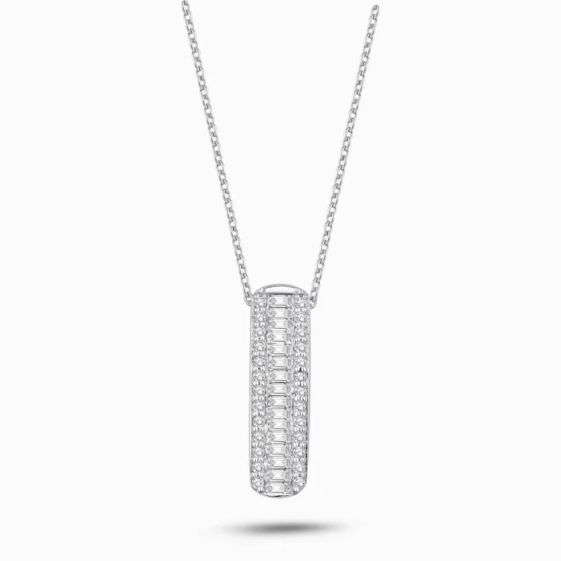 0.60 ct Pırlanta Baget Kolye