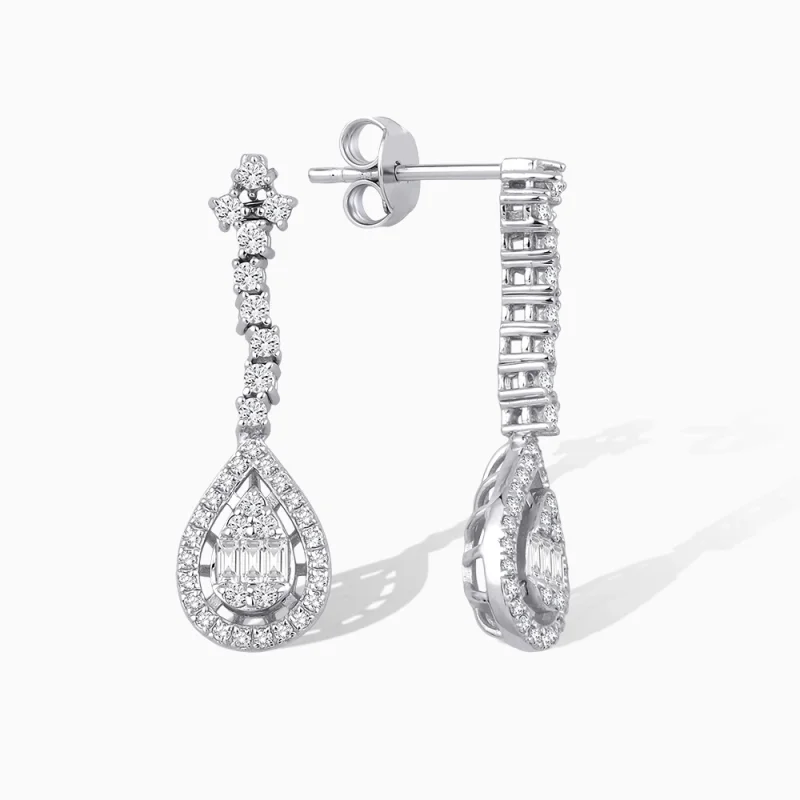 0.76 ct Pırlanta Baget Küpe