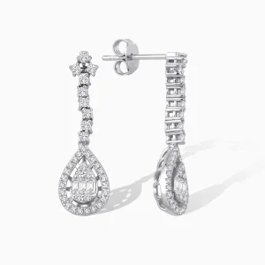 0.76 ct Pırlanta Baget Küpe