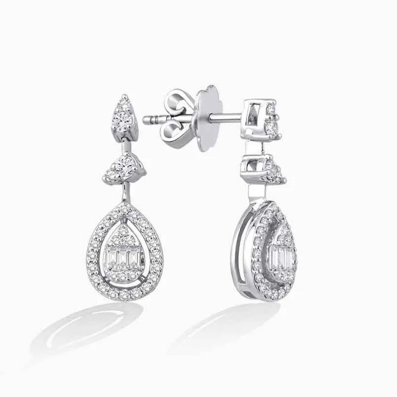 0.51 ct Pırlanta Baget Küpe