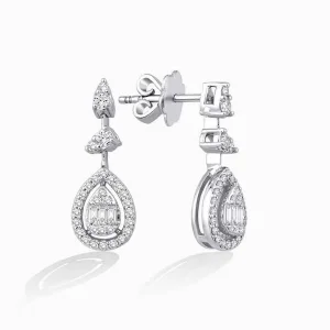 0.51 ct Pırlanta Baget Küpe