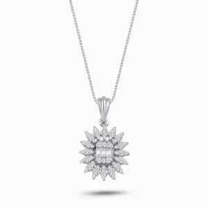 0.35 ct Pırlanta Baget Kolye