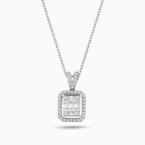 0.34 ct Pırlanta Baget Kolye