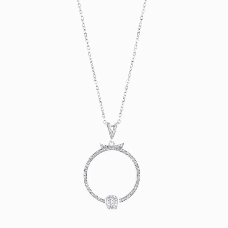 0.29 ct Pırlanta Baget Kolye