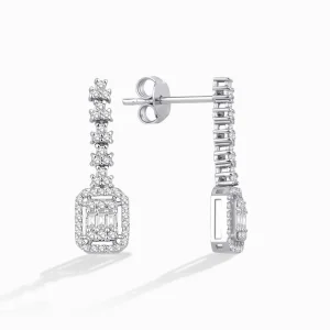 0.53 ct Pırlanta Baget Küpe