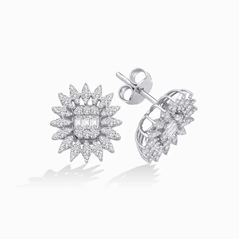 0.70 ct Pırlanta Baget Küpe