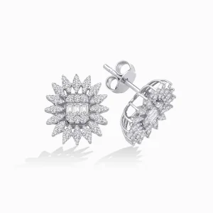 0.70 ct Pırlanta Baget Küpe