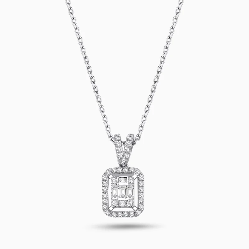 0.32 ct Pırlanta Baget Kolye