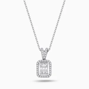 0.32 ct Pırlanta Baget Kolye