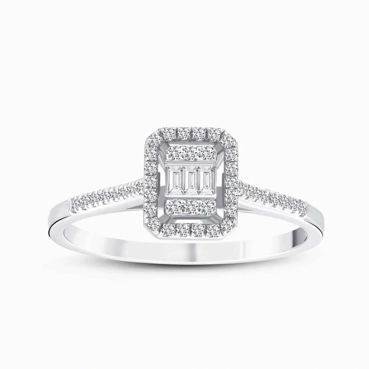 0.19 ct Pırlanta Baget Yüzük