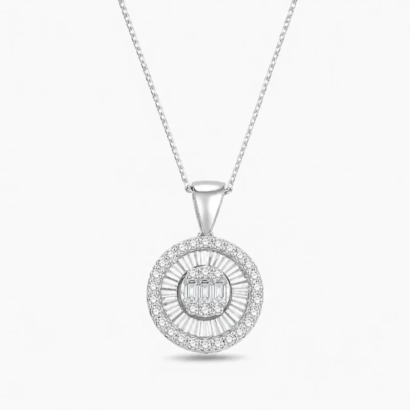 0.20 ct Pırlanta Baget Kolye