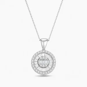 0.20 ct Pırlanta Baget Kolye