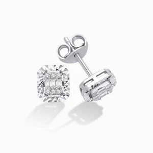 0.20 ct Pırlanta Baget Küpe