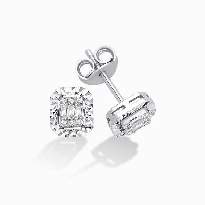 0.20 ct Pırlanta Baget Küpe