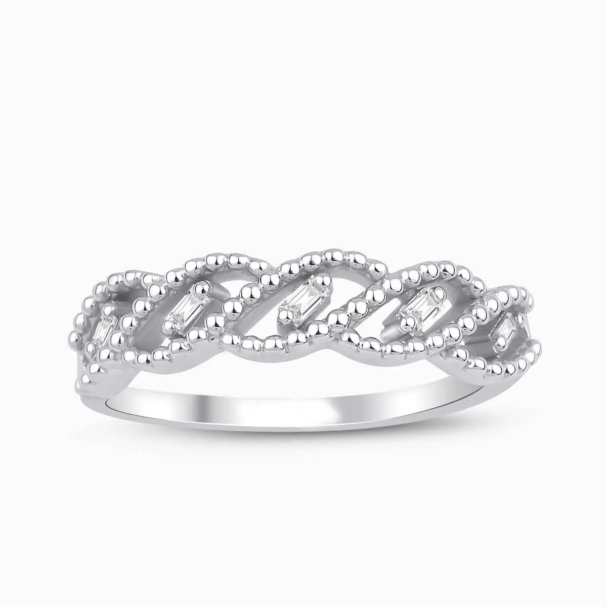0.08 ct Pırlanta Baget Yüzük