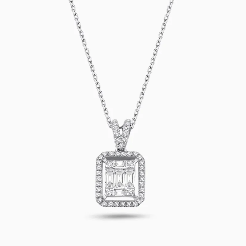 0.37 ct Pırlanta Baget Kolye