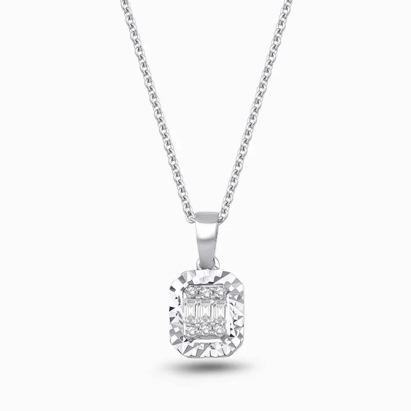 0.10 ct Pırlanta Baget Kolye