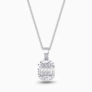 0.10 ct Pırlanta Baget Kolye
