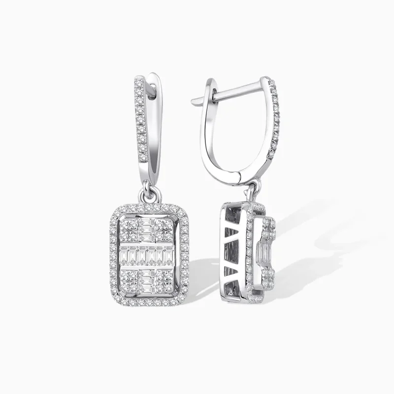 1.06 ct Pırlanta Baget Küpe