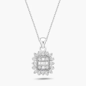 0.12 ct Pırlanta Baget Kolye