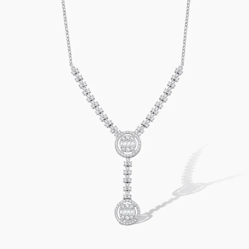 0.93 ct Pırlanta Baget Kolye