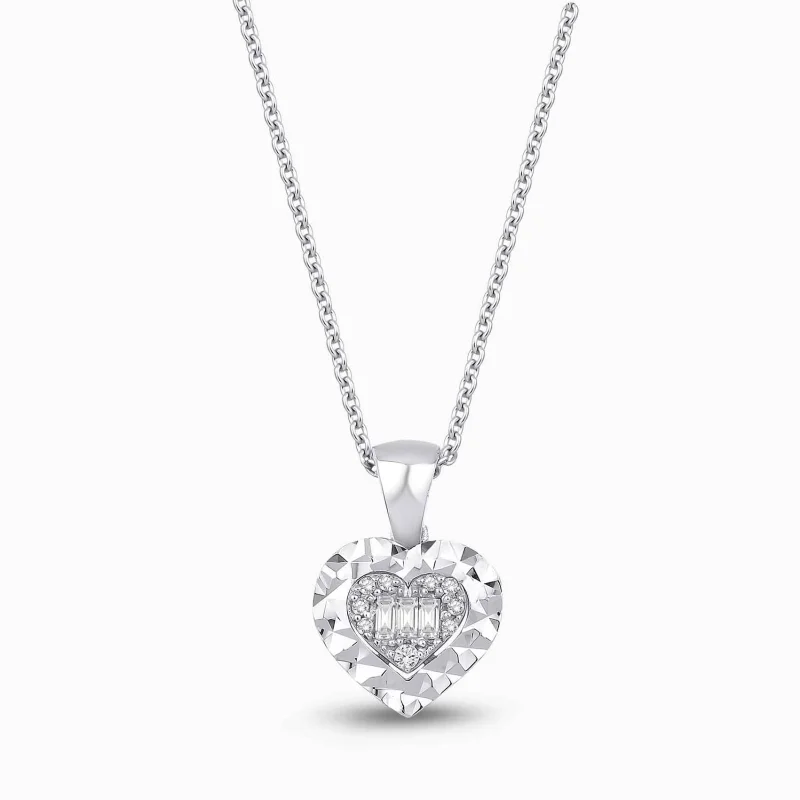 0.08 ct Pırlanta Baget Kolye