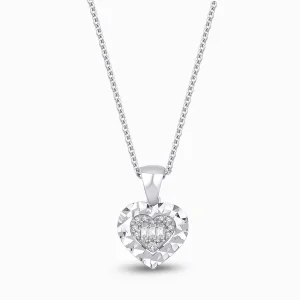0.08 ct Pırlanta Baget Kolye