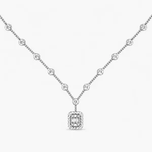 0.16 ct Pırlanta Baget Kolye