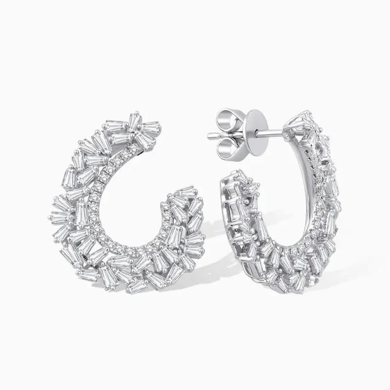 1.33 ct Pırlanta Baget Küpe