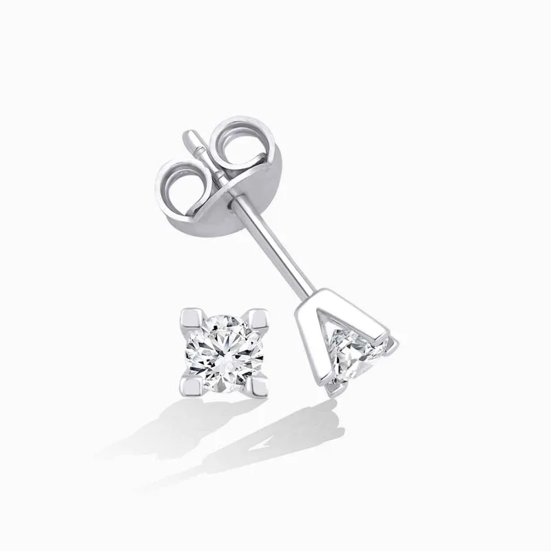 0.40 ct Pırlanta Tektaş Küpe
