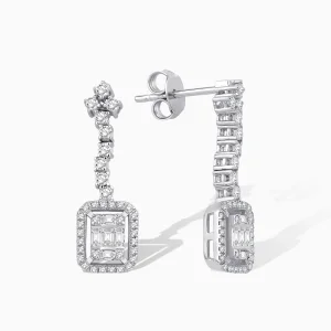 0.77 ct Pırlanta Baget Küpe