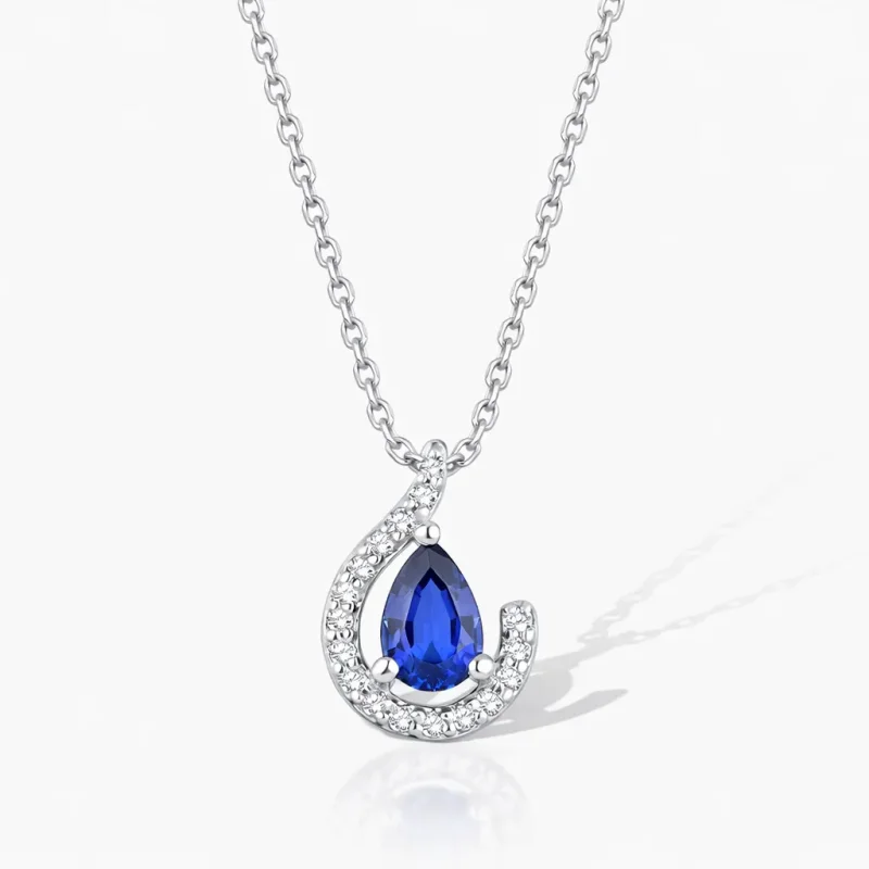 0.60 ct Safir Kolye