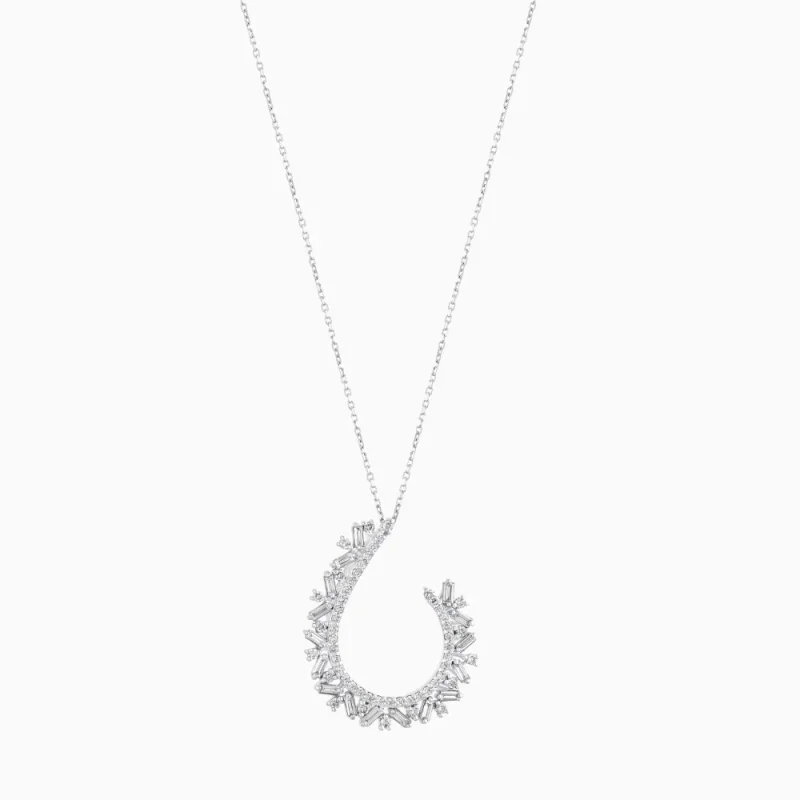 0.62 ct Pırlanta Baget Kolye