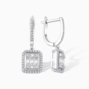 0.70 ct Pırlanta Baget Küpe