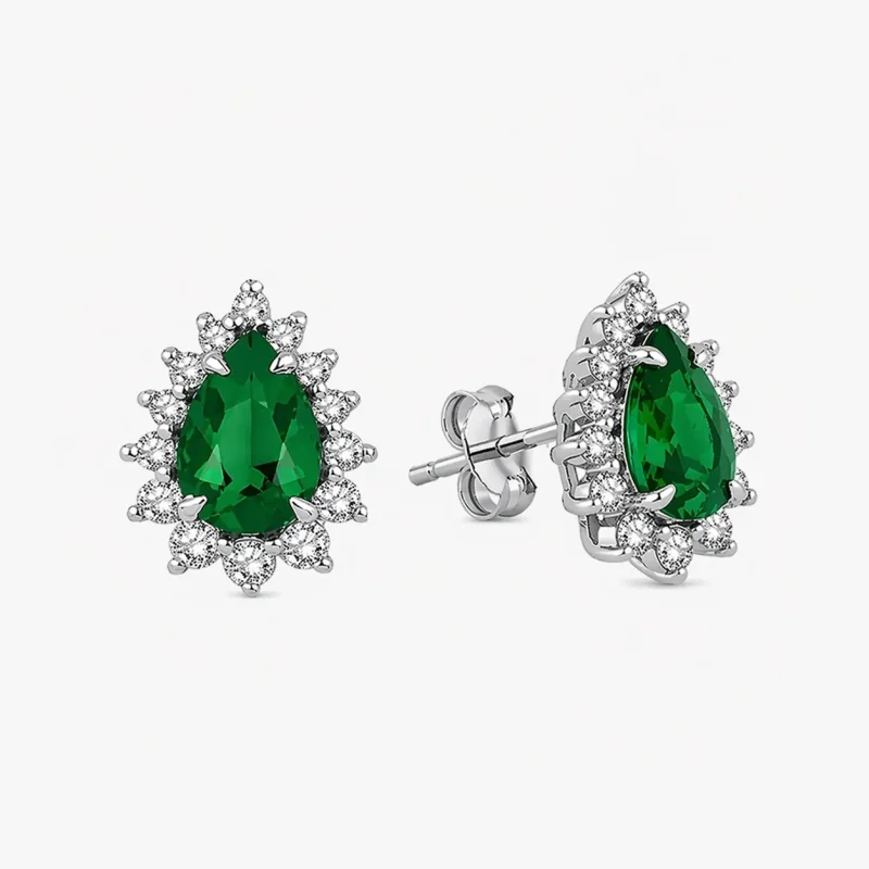 1.04 ct Zümrüt Küpe
