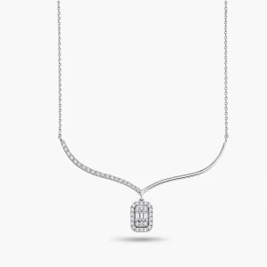 0.26 ct Pırlanta Baget Kolye